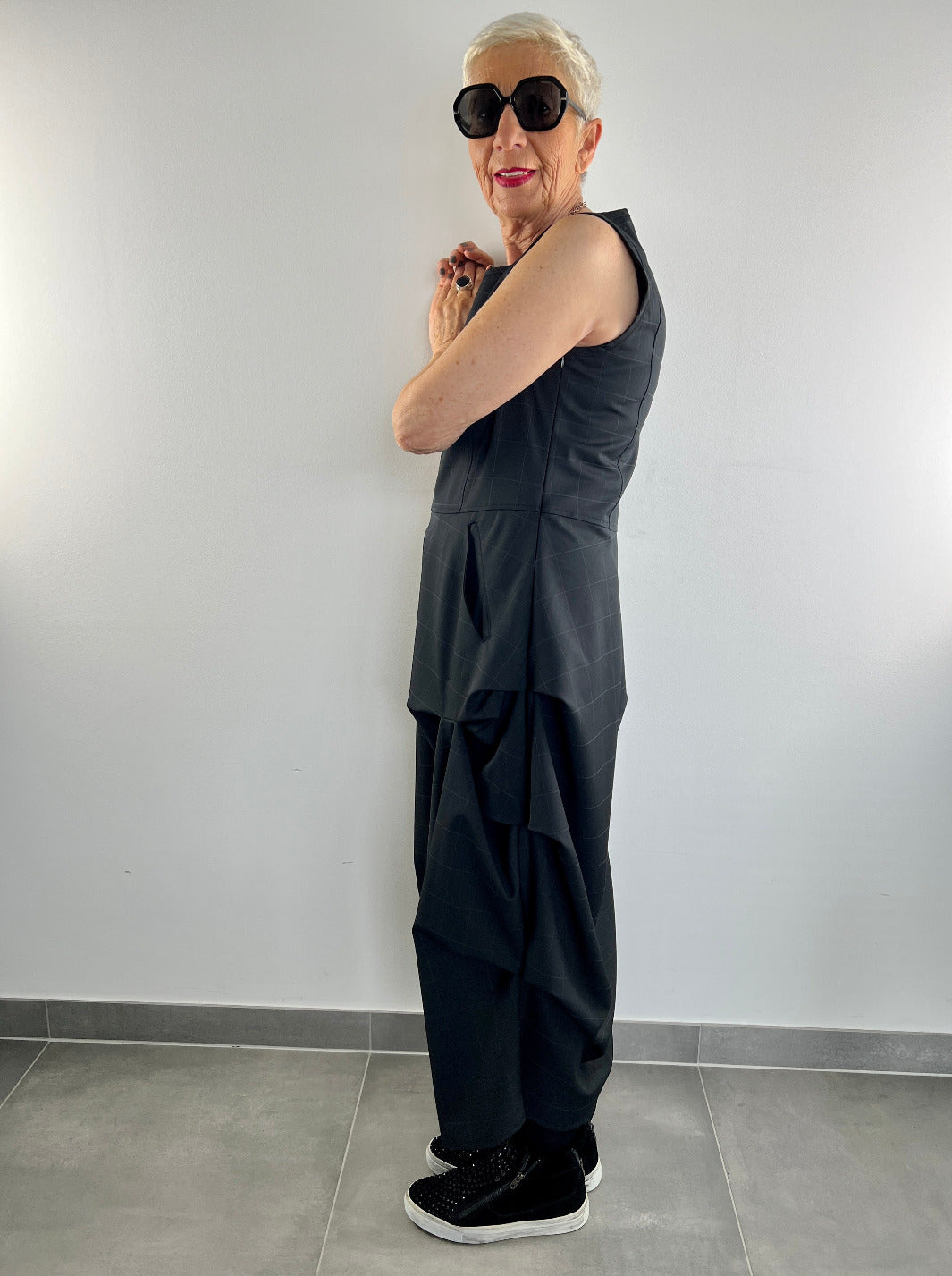 Kleid schwarz Karo