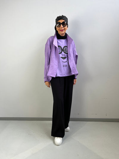 Top mit Druck Lila