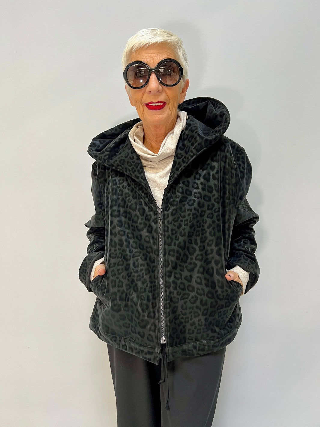 Jacke Black Animal Print