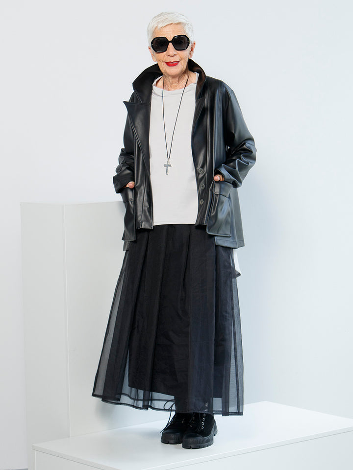 Jacke Veganleder Schwarz