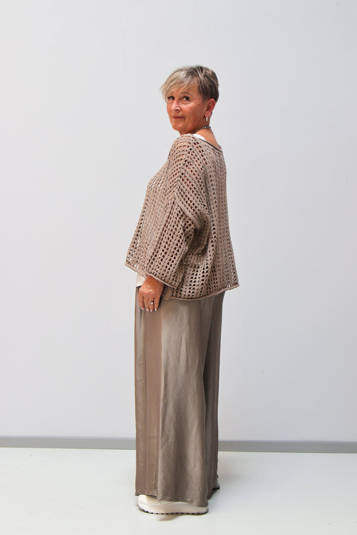 Leichter Strickpullover Elisa taupe