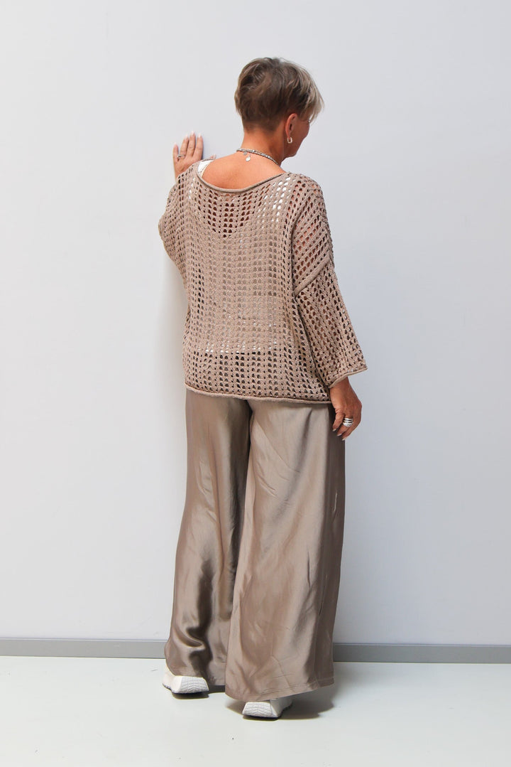 Leichter Strickpullover Elisa taupe