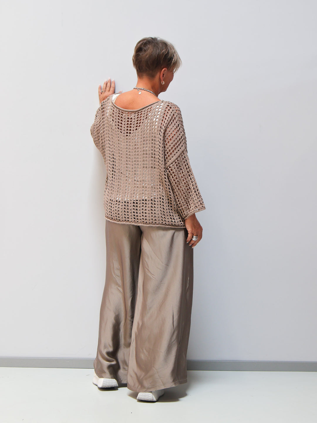 Leichter Strickpullover Elisa taupe
