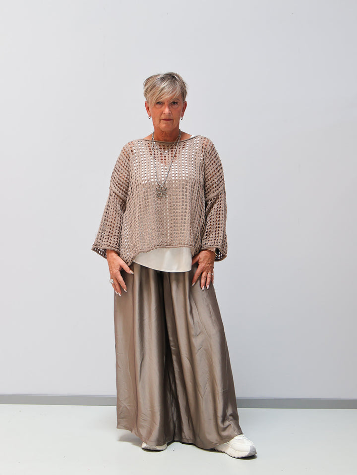 Leichter Strickpullover Elisa taupe