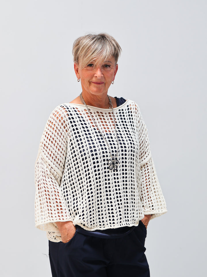 Leichter Strickpullover Elisa creme