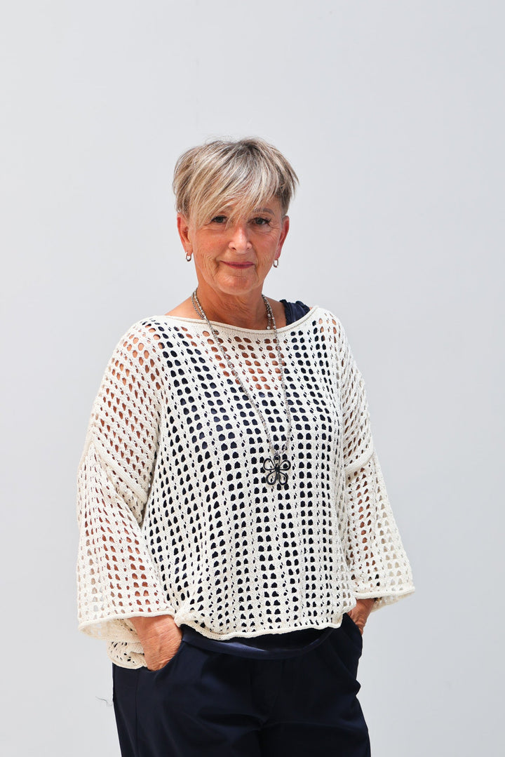 Leichter Strickpullover Elisa creme