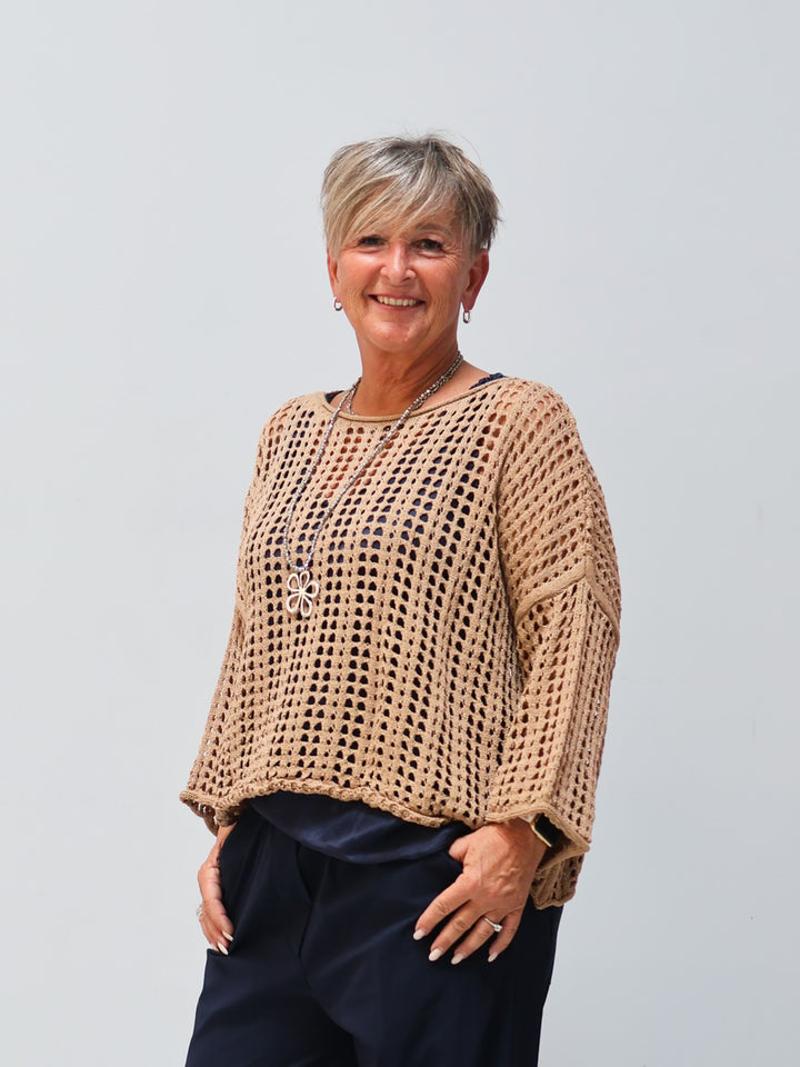 Leichter Strickpullover Elisa camel