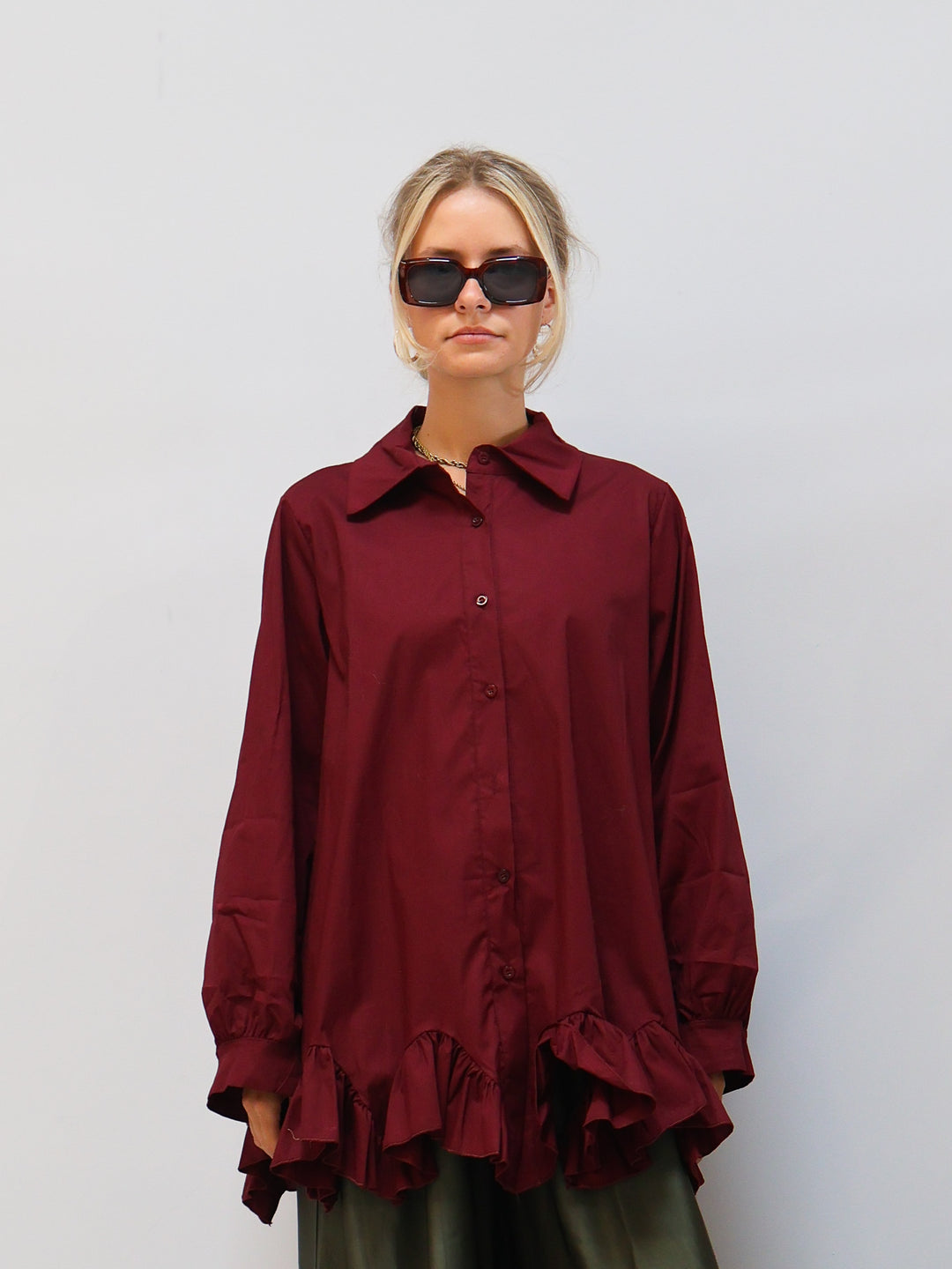 Bluse Linda burgunder