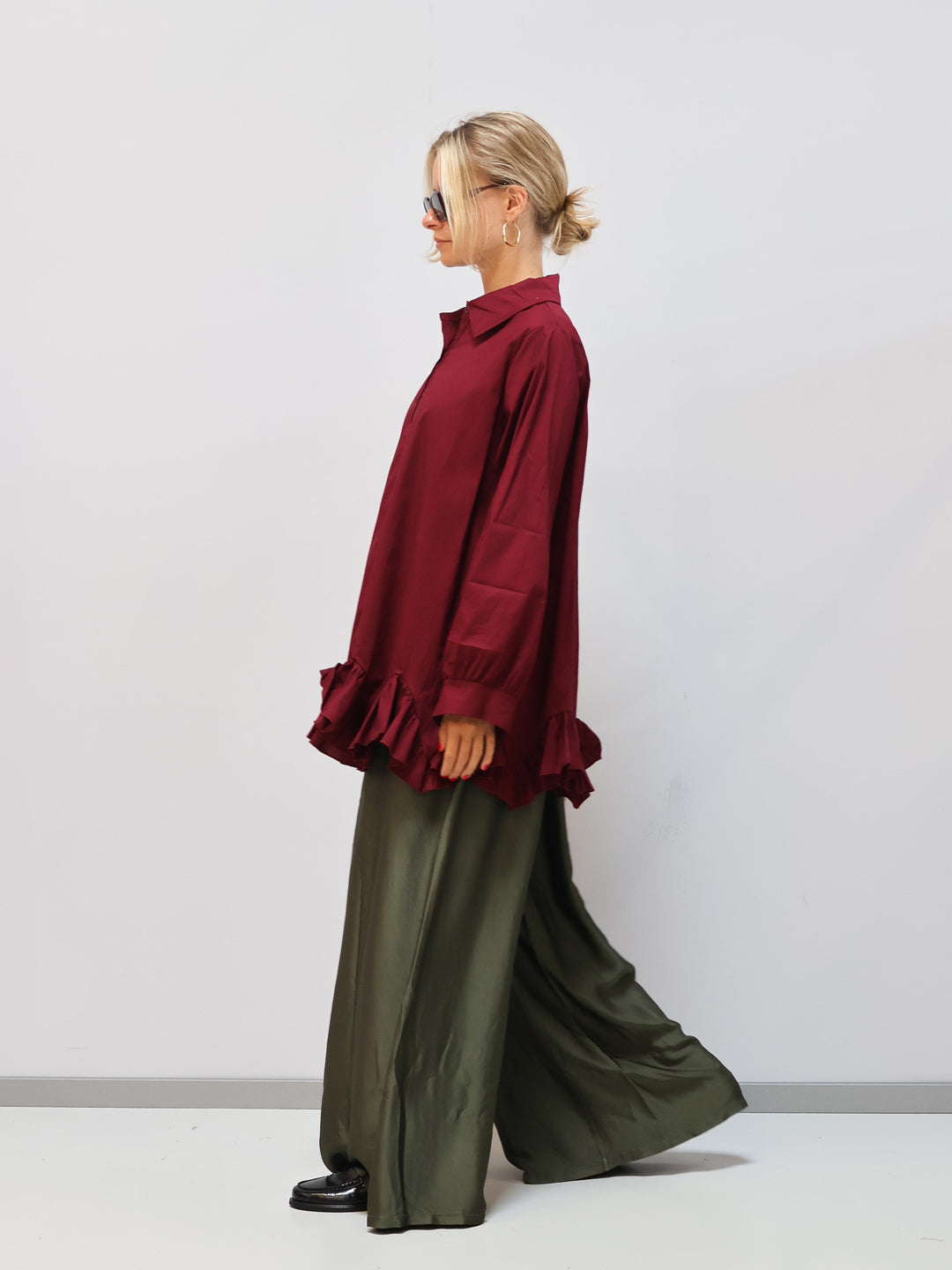 Bluse Linda burgunder