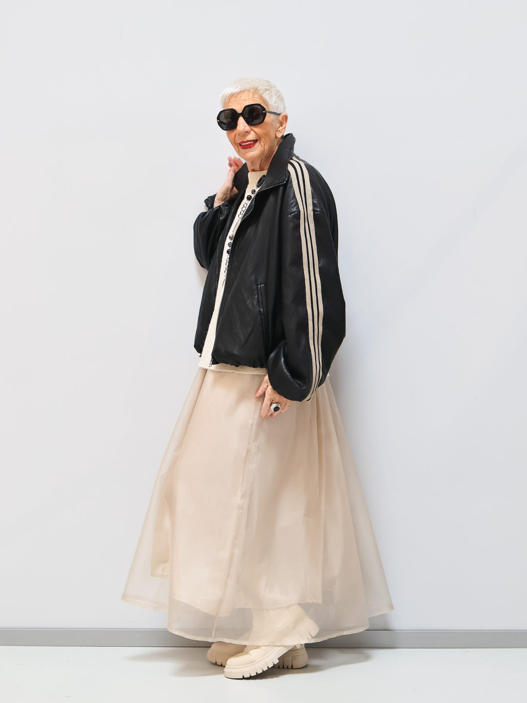 Organzarock beige aus Seide