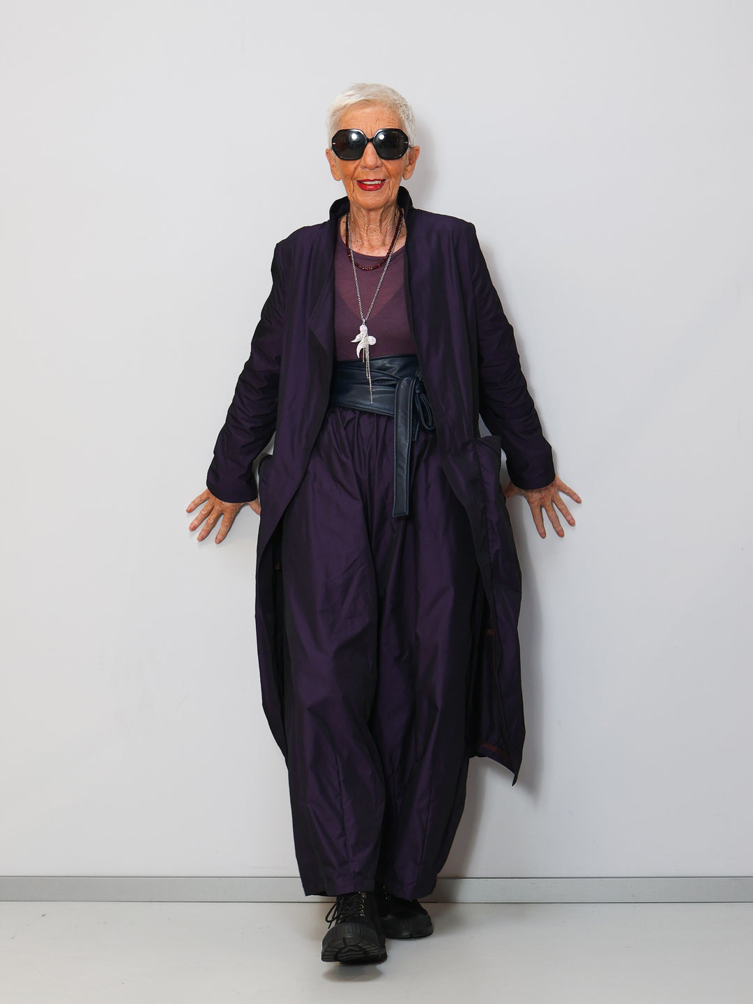 Designermantel lila