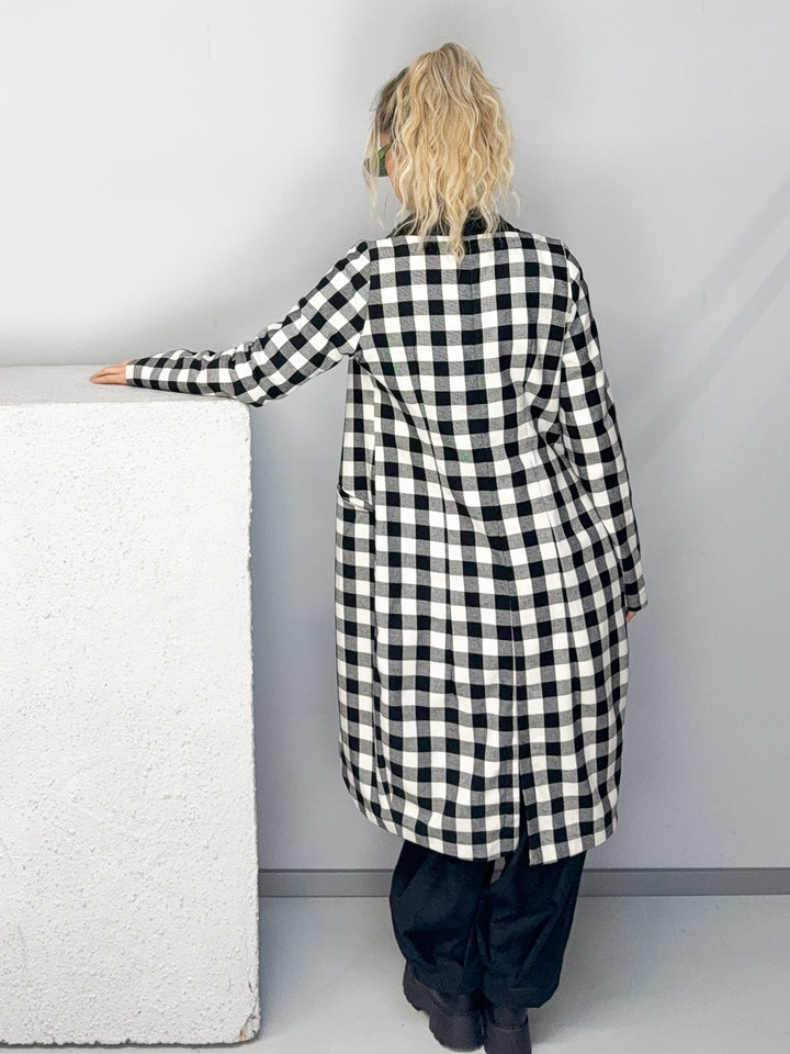 Frackmantel Karo-Design