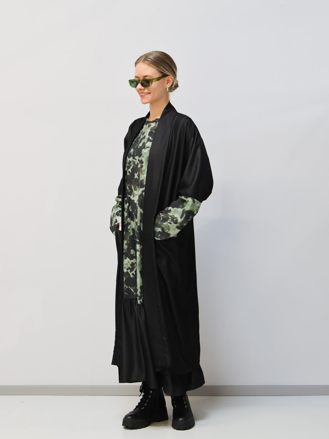 Schwarzer Kimono Camouflage