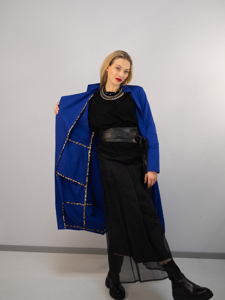 Mantel Schwarz & Blau