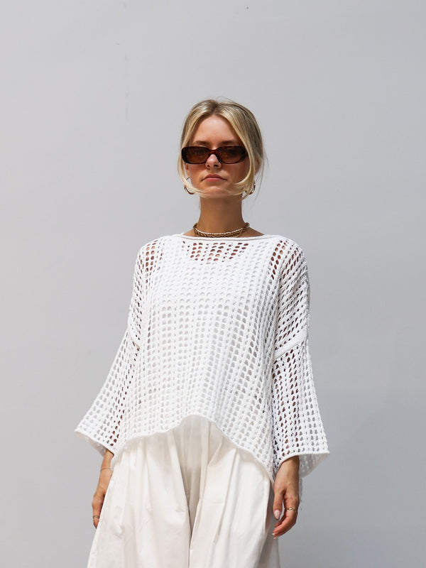 Light knit jumper Elisa white