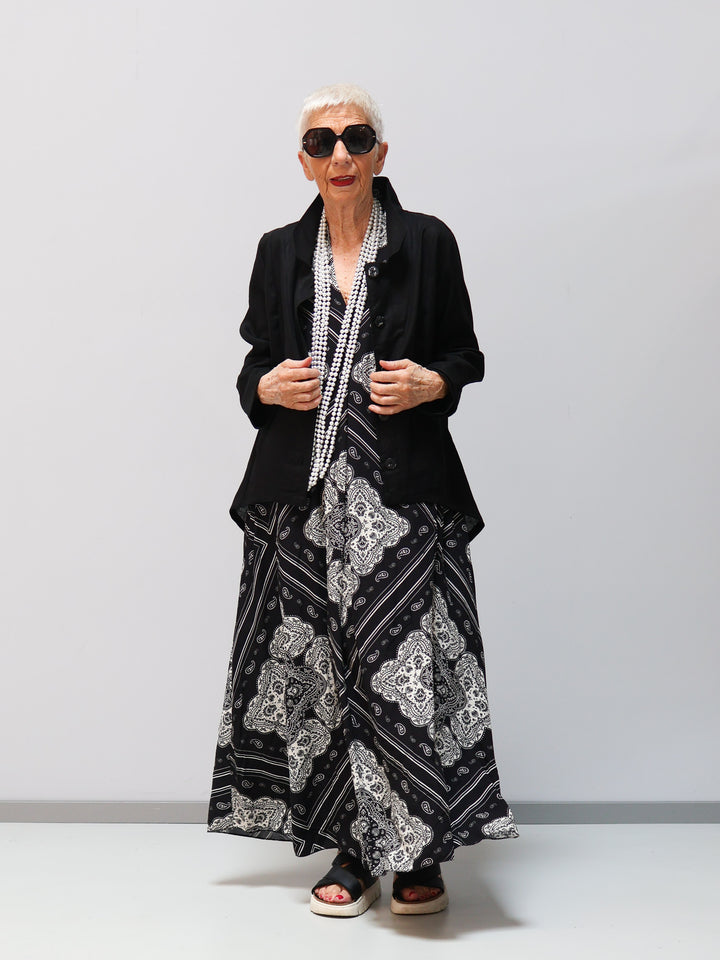 Kleid Muster schwarz weiß