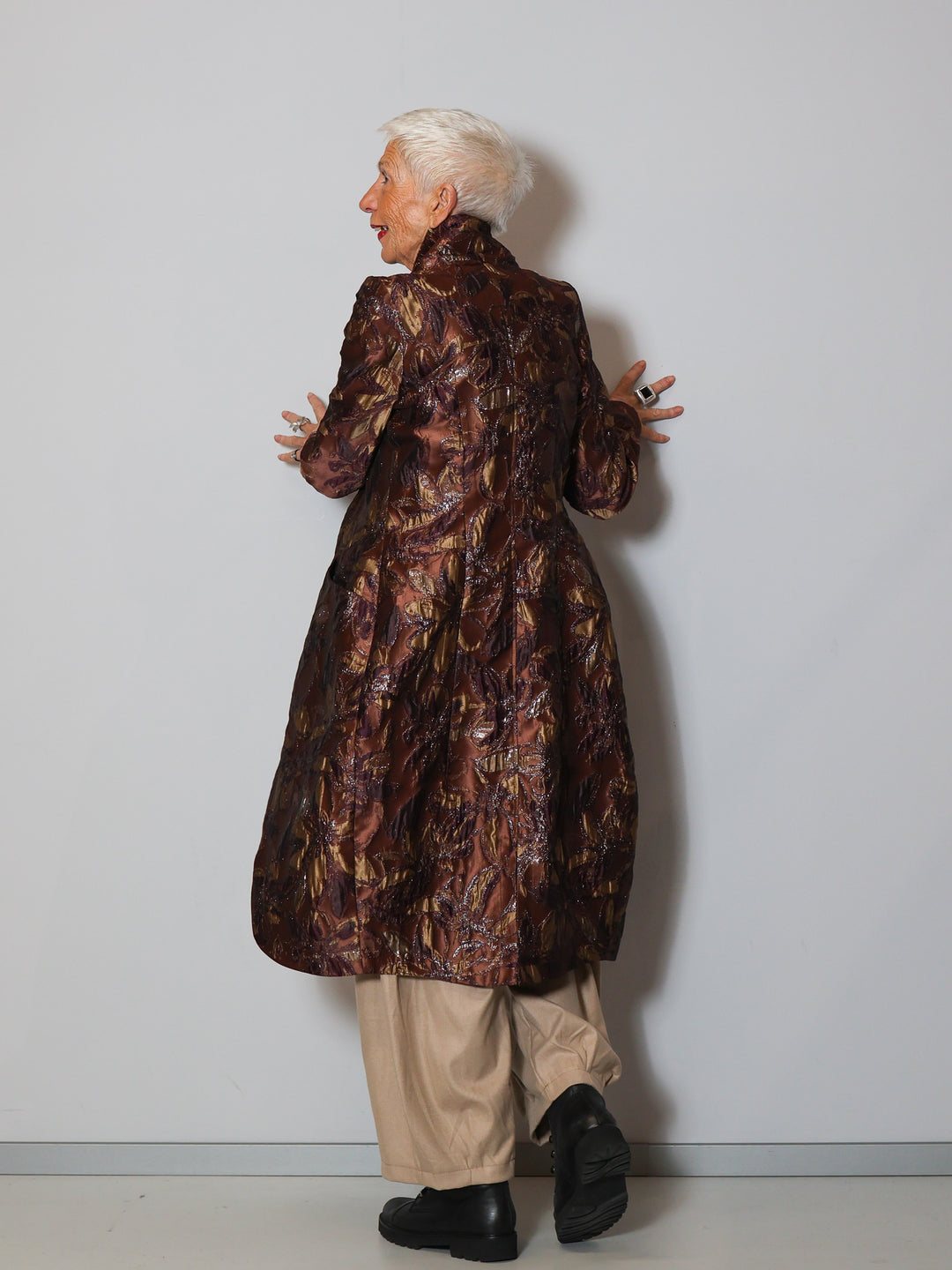 Designermantel Brokat