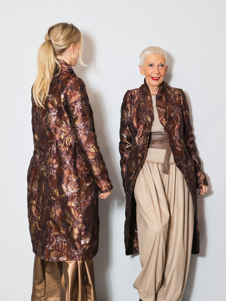 Designermantel Brokat