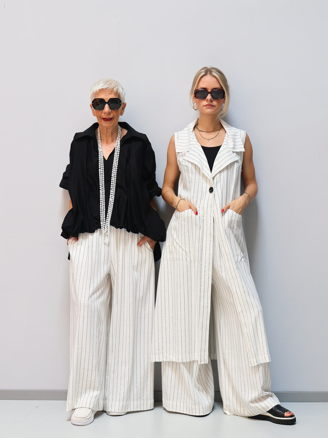 Pinstripe trousers