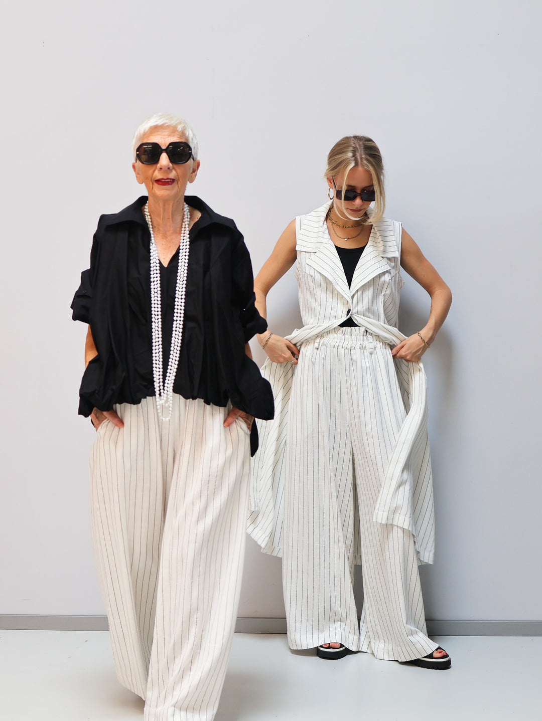 Pinstripe trousers