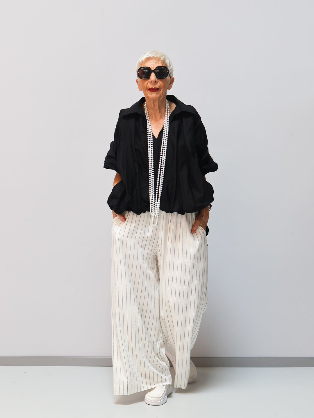 Pinstripe trousers