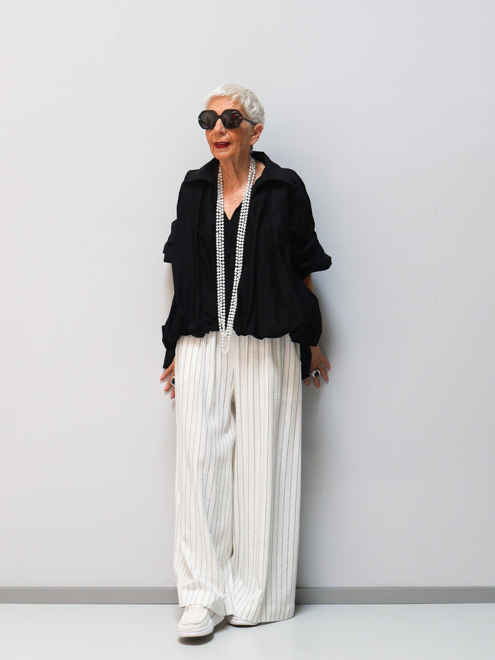 Pinstripe trousers