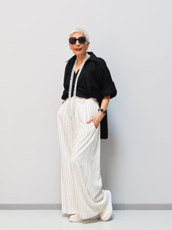 Pinstripe trousers