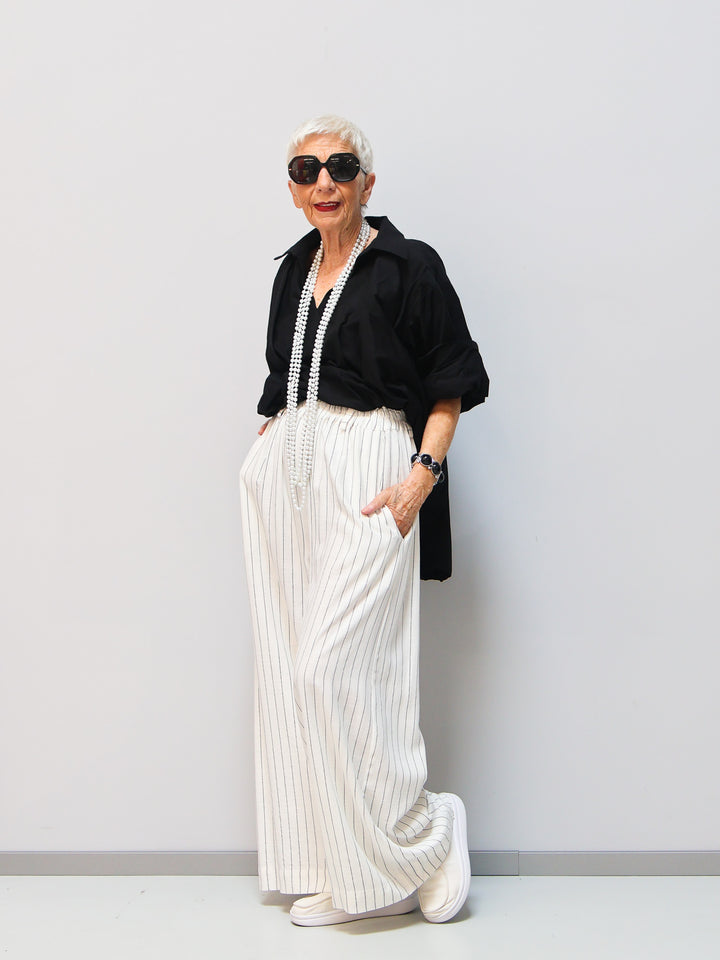 Pinstripe trousers