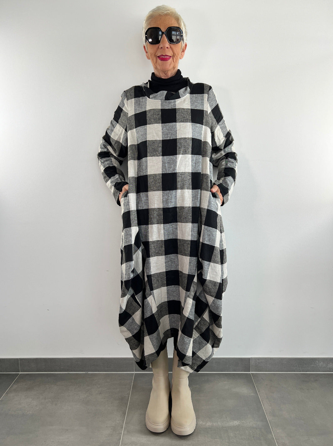 Kleid Karo Leinen