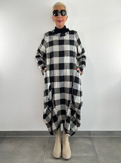 Kleid Karo Leinen