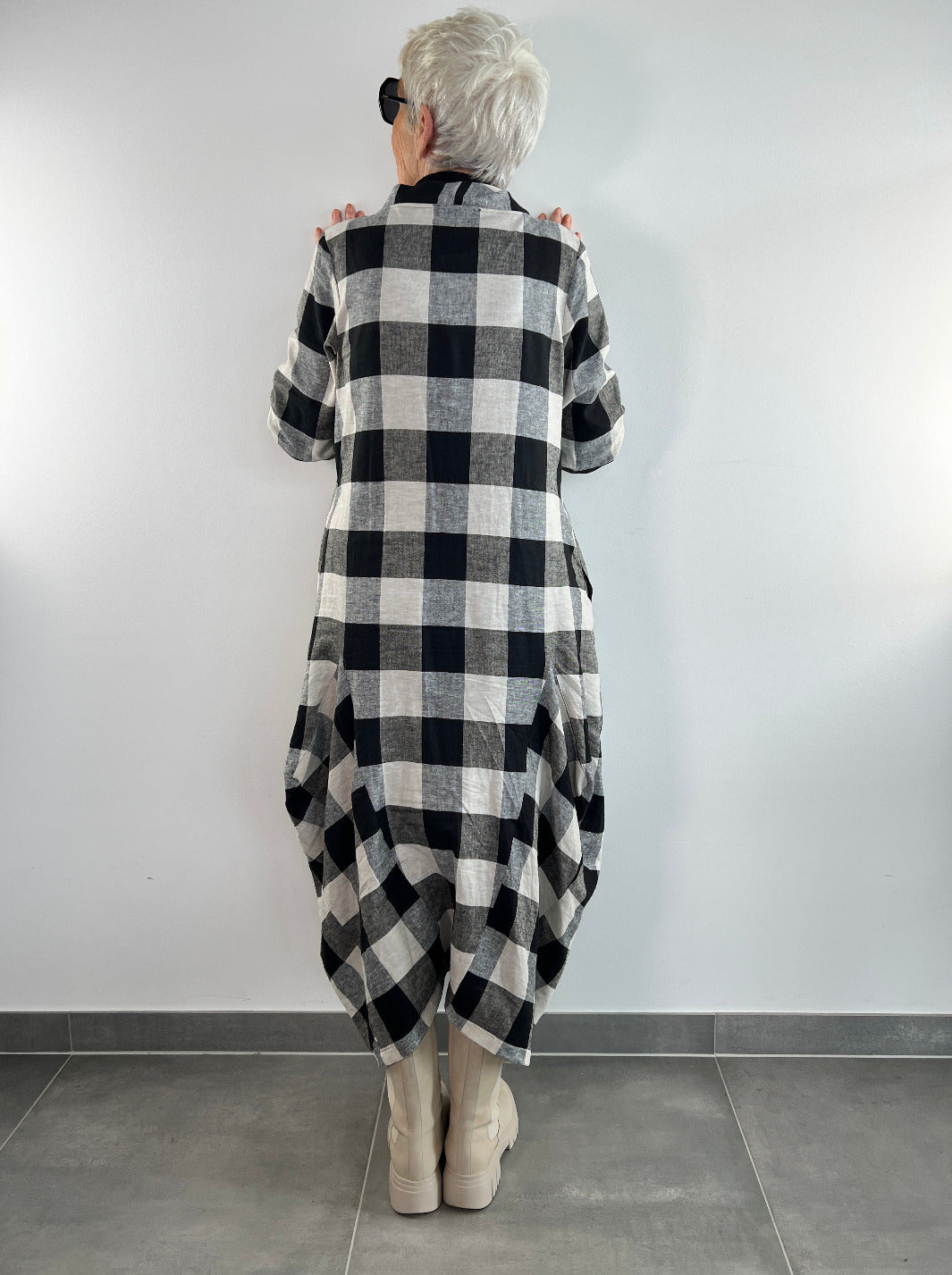 Kleid Karo Leinen